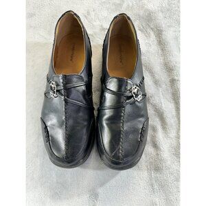 Comfortview Womens size 10M Sienna Slip on  black loafers Faux Leather